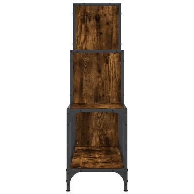 vidaXL Bookcase Smoked Oak 92x30x102 cm Engineered Wood and Metal