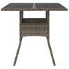 vidaXL Garden Table with Glass Top Grey 80x80x75 cm Poly Rattan