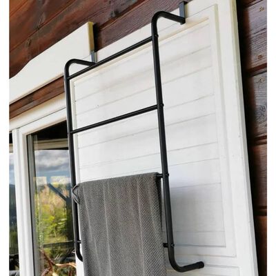 Bathroom Solutions Hanging Door Towel Rack Metal Black