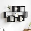vidaXL Wall Shelf with Shelf Black oak 82 x 15 x 51 cm Engineered wood