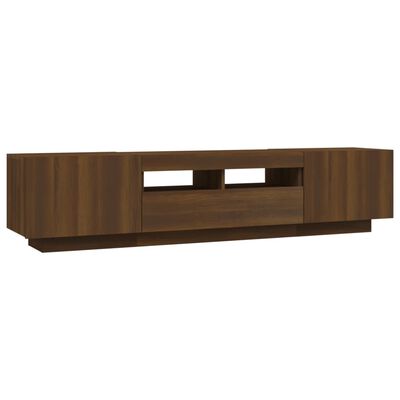 vidaXL 2 Piece TV Cabinet Set with LED Lights Brown Oak Engineered Wood