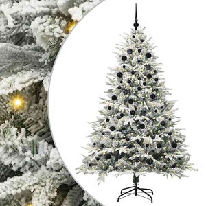 vidaXL Artificial Pre-lit Christmas Tree with Ball Set Green 210 cm