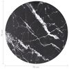 vidaXL Table Top Black ?70x0.8 cm Tempered Glass with Marble Design