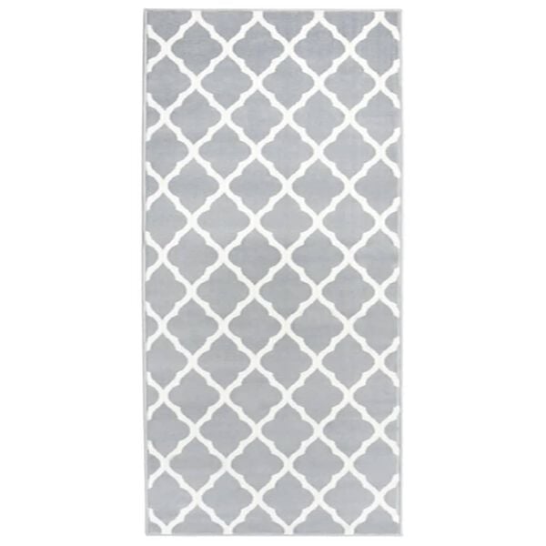 vidaXL Runner Rug BCF Grey and White 100x250 cm