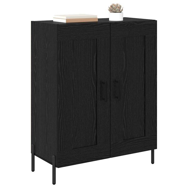 vidaXL Sideboard Black Oak 69.5 x 34 x 90 cm Engineered Wood and Iron
