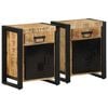 vidaXL Bedside Cabinets 2 pcs Solid Rough Wood Mango