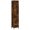 vidaXL Highboard Smoked Oak 34.5x34x180 cm Engineered Wood