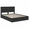 vidaXL Storage Bed with Headboard Black 150 x 200 cm Engineered Wood