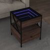 vidaXL Coffee Table with Infinity LED Brown Oak 40x40x51 cm