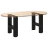 vidaXL Coffee Table Legs Black 2 pcs 30x(30-31) cm Steel