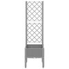 vidaXL Garden Planter with Trellis Light Grey 40x40x142 cm PP