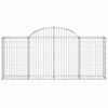 vidaXL Arched Gabion Baskets 20 pcs 200x30x80/100 cm Galvanised Iron