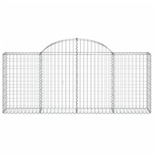 vidaXL Arched Gabion Baskets 20 pcs 200x30x80/100 cm Galvanised Iron