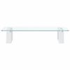 vidaXL Monitor Stand White 40x20x8 cm Tempered Glass and Metal