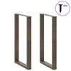 vidaXL Bar Table Legs U-Shaped 2 pcs Natural Steel 60x(100-101) cm Steel