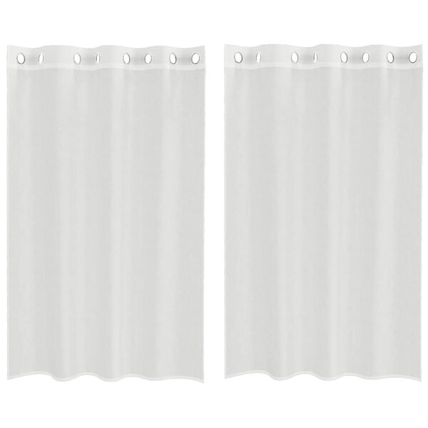 vidaXL Voile Curtains with Grommets 2 pcs White