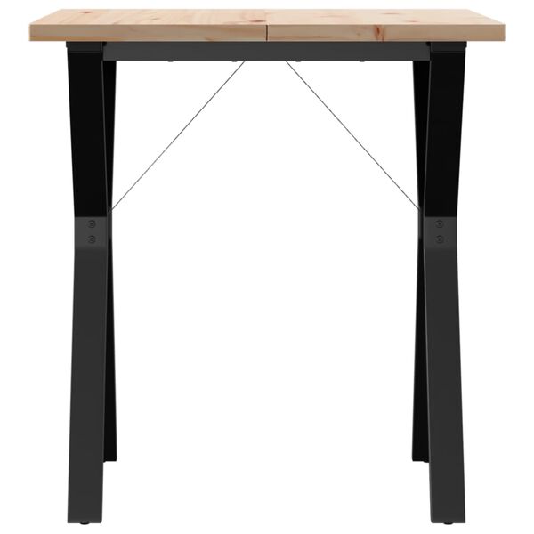 vidaXL Dining Table Y-Frame 70x70x75.5 cm Solid Wood Pine and Steel