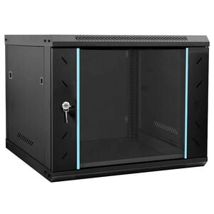 vidaXL Network Cabinet with Storage Black 60 x 60 x 50 cm Steel