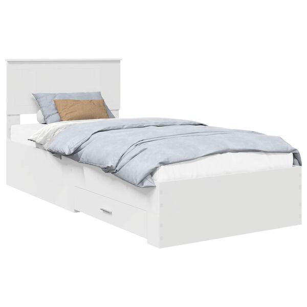 vidaXL Bed Frame with Headboard White 90 x 190 cm Engineered Wood