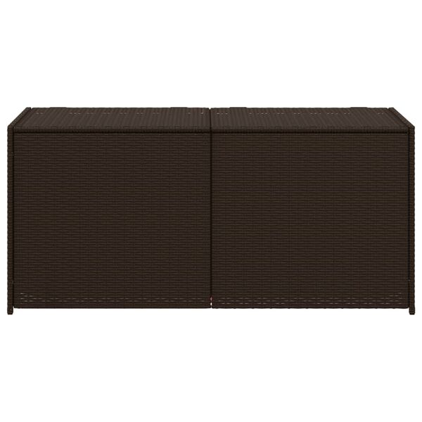 vidaXL Garden Storage Box Brown 283L Poly Rattan