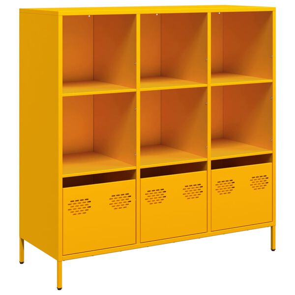 vidaXL Highboard&nbsp;Mustard Yellow 101.5x39x103.5 cm Steel