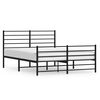 vidaXL Metal Bed Frame without Mattress with Footboard Black 135x190cm