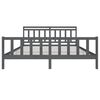vidaXL Bed Frame without Mattress Grey Solid Wood 200x200 cm (810104+814116)