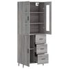 vidaXL Highboard Grey Sonoma 69.5x34x180 cm Engineered Wood