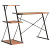 vidaXL Desk with Shelf Black and Brown 116x50x93 cm