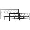 vidaXL Metal Bed Frame without Mattress with Footboard Black 183x213cm