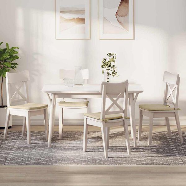 vidaXL Seat Cushions 4 pcs Cream 40 x 40 x 3 cm Fabric