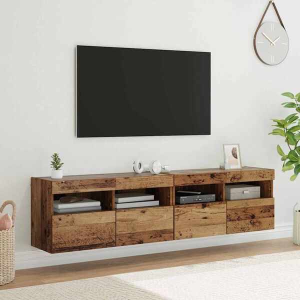 vidaXL TV Wall Cabinets 2 pcs Old Wood 80 x 30 x 40 cm Engineered Wood