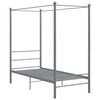 vidaXL Canopy Bed Frame without Mattress Grey Metal 90x200 cm