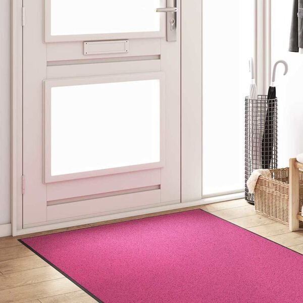 vidaXL Doormat Other Pink and Black 120 x 300 cm Polyamide and PVC