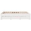 vidaXL Bed Frame without Mattress with Drawers White 150x200 cm King Size Solid Wood Pine