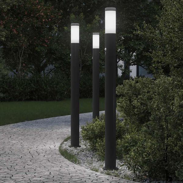 vidaXL Bollard Lights with Sensor 3pcs 110 cm Stainless Steel IP44