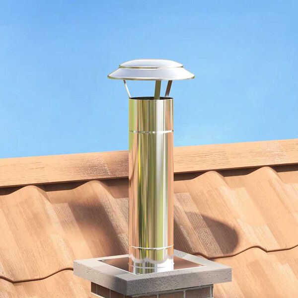 vidaXL Rain Cover Chimney Silver 25 x 25 x 20 cm Stainless Steel