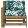 vidaXL Garden Armrest Sofa with Cushion Impregnated Wood Pine