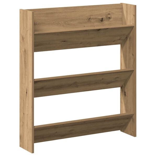 vidaXL Wall Shoe Cabinet Artisan Oak 80x18x90 cm Engineered Wood