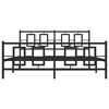 vidaXL Metal Bed Frame without Mattress with Footboard Black 150x200cm