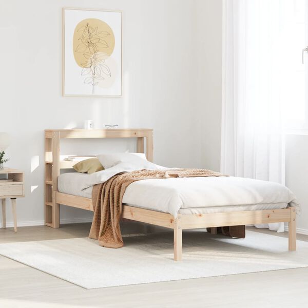 vidaXL Bed Frame without Mattress 75x190 cm Small Single Solid Wood Pine