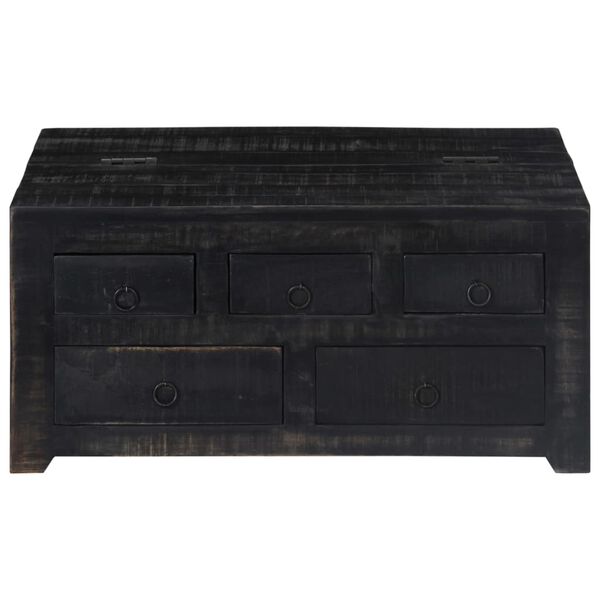 vidaXL Coffee Table Black 65x65x30 cm Solid Mango Wood