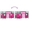 vidaXL Kids'Loft Bed Frame with Curtains Black and Pink 90 x 190 cm