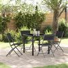 vidaXL Garden Dining Set Folding 5 pcs Black Powder-Coated Steel