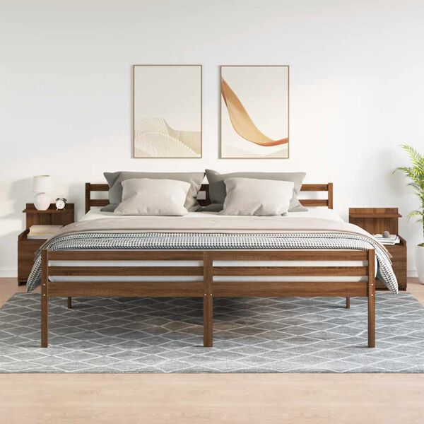 vidaXL Bedside Cabinets 2 pcs with 2 Drawers Brown Oak 40x36.5x62 cm