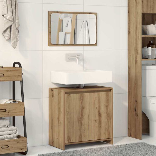 vidaXL 2 Piece Bathroom Furniture Set Artisan Oak Engineered Wood