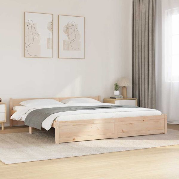 vidaXL Bed Frame without Mattress Solid Wood 180x200 cm Super King Super King Size