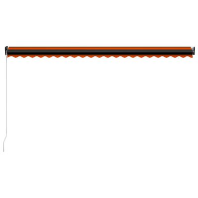 vidaXL Manual Retractable Awning with LED 500x300 cm Orange and Brown