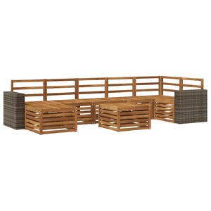 vidaXL Outdoor Sofa Set 8 pcs Natural Solid Acacia Wood