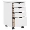 vidaXL Rolling Cabinet White 34 x 39 x 56 cm Solid Pine Wood